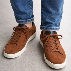 Kurt Geiger Brown Suede Lace Up Sneakers Men’s Casual Street Tennis Shoes Sz 41